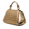 Secondhand Ferragamo Mini Metallic Woven Leather Gancini Sofia Satchel