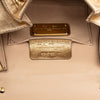 Secondhand Ferragamo Mini Metallic Woven Leather Gancini Sofia Satchel
