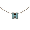 Secondhand Hermès Palladium Plated Lacquered Cage D H Pendant Necklace