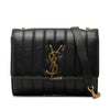 Saint Laurent Matelasse Lambskin Monogram Vicky Chain Wallet Secondhand