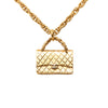 Chanel CC Gold Plated Classic Flap Bag Pendant Necklace Secondhand
