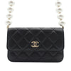 Chanel Quilted Calfskin Maxi Pearls Clutch With Chain Secondhand