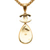 Secondhand Chanel CC Gold Plated Teardrop Pendant Necklace
