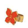 Chanel CC Gold Plated Enamel Butterfly Ring Secondhand