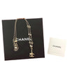 Secondhand Chanel Gold Plated Faux Pearl CC Pendant Flower Station Necklace