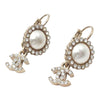 Secondhand Chanel CC Gold Plated Faux Pearl Strass Clip On Earrings