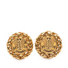 Secondhand Chanel CC Gold Plated Wheat Medallion Clip On Earrings