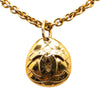 Chanel Gold Plated CC Round Pendant Necklace Secondhand