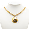 Secondhand Chanel Gold Plated CC Round Pendant Necklace