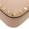 Valentino Pebbled Calfskin Rockstud Double Zip Chain Pouch Secondhand