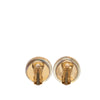 Secondhand Chanel CC Gold Plated Resin Camellia Button Clip On Earrings