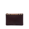 Burberry House Check Canvas Trimmed Grained Calfskin Zip Pouch Secondhand