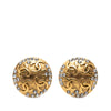 Secondhand Chanel Gold Plated CC Crystal Round Clip On Earrings