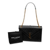 Saint Laurent Large Chevron Grain de Poudre Monogram Envelope Bag Secondhand