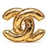Secondhand Chanel Gold Plated Quilted CC Brooch