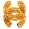 Chanel Gold Plated Quilted CC Brooch Secondhand