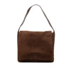 LOEWE Suede Anagram Flap Shoulder Bag Secondhand