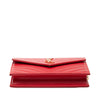 Saint Laurent Grain De Poudre Chevron Monogram Envelope Wallet on Chain Secondhand