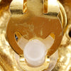 Chanel Gold Plated Strass Diamond Shape Clip On Earrings Secondhand