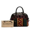 Burberry Medium Leather and Canvas Geometric Tapestry Milverton Bag Secondhand