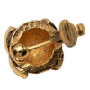 Chanel CC Gold Plated Round Clip On Earrings Secondhand