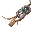 Antique Victorian Emerald & Rose-Cut Diamond Floral Link Bracelet