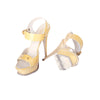 second hand Yves Saint Laurent Yellow Patent Leather Platform Stiletto Sandals