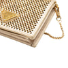 Prada Crystal Embellished Satin Card Holder with Chain Secondhand