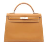 Hermès HERMES Kelly 32 Handbag Chamonix leather leather Chamonix leather Brown Natural Used Women Secondhand