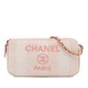 Chanel Raffia Deauville Double Zip Clutch with Chain Secondhand
