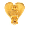 Chanel CC Gold Plated Heart Clip On Earrings Secondhand