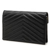 Saint Laurent Grain De Poudre Chevron Cassandre Envelope Chain Wallet Secondhand