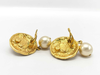 Chanel Vintage CC Round Button Clip-On Earrings Metal