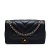 Chanel Mini Quilted Chevron Sheepskin Mademoiselle Vintage Flap Secondhand