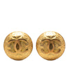 Secondhand Chanel CC Gold Plated Round Clip On Earrings