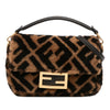 Fendi Mini Zucca Shearling Chain Baguette Satchel Secondhand