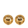 Secondhand Chanel CC Gold Plated Round Clip on Earrings