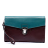 Prada Bicolor Saffiano Envelope Push Lock Clutch Secondhand