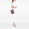 Fendi Studded Leather Trimmed Zucca Coated Canvas Clutch Secondhand