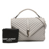 Saint Laurent Large Chevron Sheepskin Monogram College Satchel Secondhand