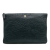 Chanel Large CC Embossed Lambskin Camellia O Case Clutch Secondhand
