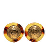 Chanel Gold Plated Tortoise Shell Coin Clip On Earrings Secondhand