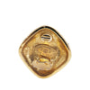 Chanel Gold Plated Quilted Diamond Crystal Clip On Earrings Secondhand