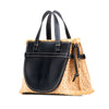 LOEWE Small Raffia and Leather Gate Top Handle Bag Secondhand