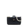 Chanel CC Quilted Lambskin O Mini Faux Pearl Chain Phone Holder Clutch Secondhand