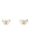 Secondhand Chanel CC Gold Plated Faux Pearl and Rhinestone Heart Earrings