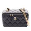 Chanel Quilted Lambskin Vanity Case with Pearl Chain Secondhand
