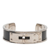 Hermès Leather and Palladium Plated Kelly Cuff Bracelet Secondhand