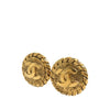 Chanel CC Gold Plated Sunburst Round Clip On Earrings Secondhand