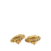 Chanel CC Gold Plated Sunburst Round Clip On Earrings Secondhand
